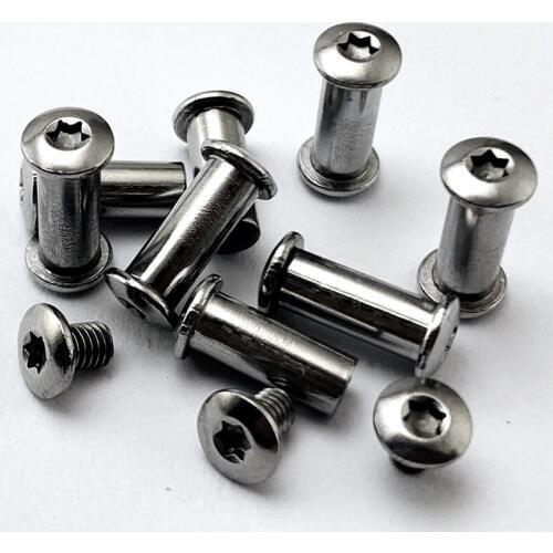 2 sets Diy Knife material Making knife Handle screw rivet Shank Slotted screw lock screw stainless steel 21 size