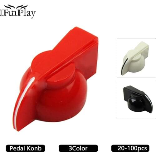 20pcs Cream Guitar AMP Amplifier Knobs Gutiar Effect Pedal Chicken Head Knob Black White Red for Choose Wholesale