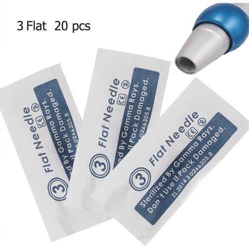 20pcs/lot Disposable Sterilized 3 Flat Tattoo Needles Cartridges Safety Tattoo Needles For Permanent Makeup Liberty Machine