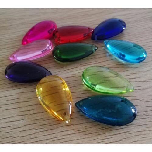 30pcs/lot,38mm mixed color glass DROPLETS OVAL BAUBLE crystal chandelier prism drop
