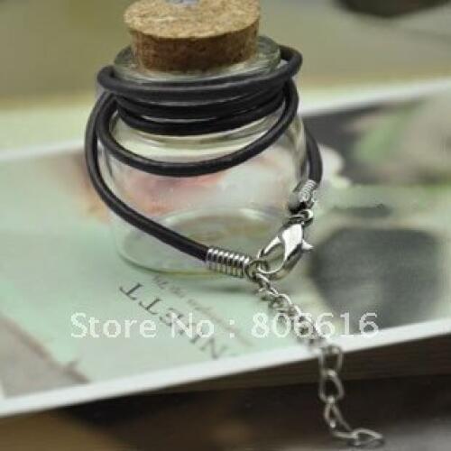 50pcs/lot (43CM 2MM/W) Genuine Leather Necklace Chain & Clasp Jewelry Fittings & Components
