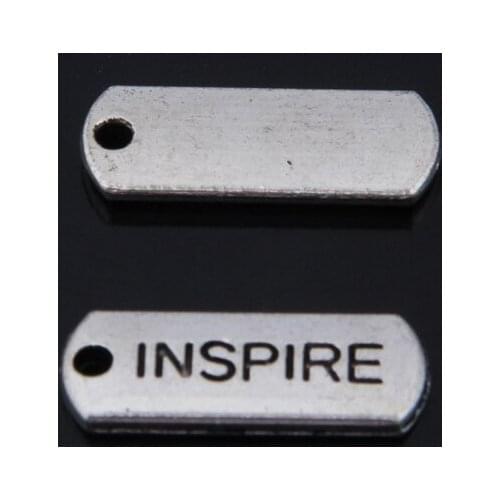 50pcs/lot 8*21mm Tibetan Style Rectangle Tag Carved Inspire ,Alloy Rectangle Inspire Charms Pendants For DIY Jewelry Making