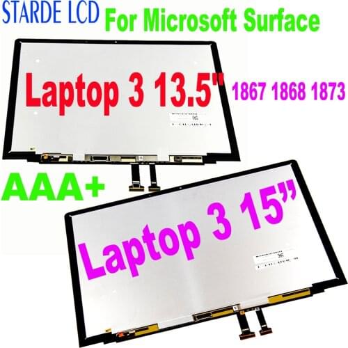 AAA+ 13.5"For Microsoft Surface Laptop 3 1867 1868 1873 LCD Display Touch Screen Digitizer Assembly for Surface Laptop3 15’’ LCD