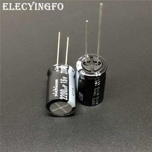 10pcs/100pcs 2200uF 16V NICHICON VZ Series 12.5x20mm 16V2200uF Wide Temperature Range Aluminum Electrolytic Capacitor