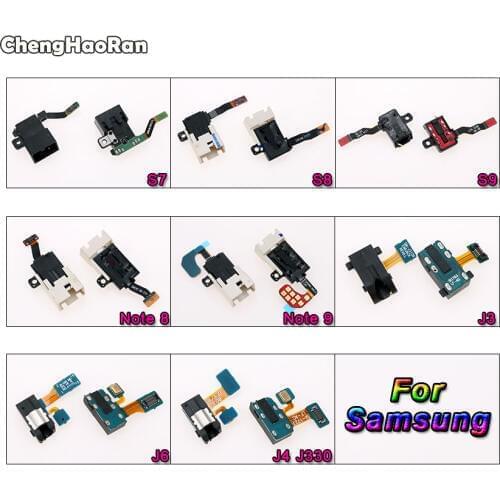 ChengHaoRan Headphone Audio Jack Earphone Socket Flex Cable For Samsung Galaxy S7 Edge S8 S9 NOTE 8 9 J3 J4 J6 J330