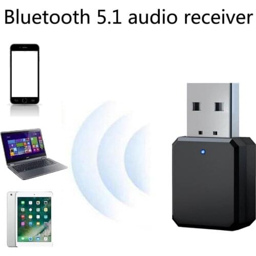 KN318 Bluetooth-compatible Audio Receiver Dual Output AUX USB Stereo Car Hand-Free Call Built-in Microphone Mic Wireless Adapter