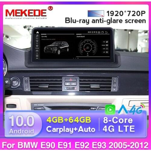 Android 10 8 Core 4GB+64GB 4G LTE Car GPS Navigation Multimedia Player for BMW 3 Series E90 E91 E92 E93 2005-2012 Carplay AUTO