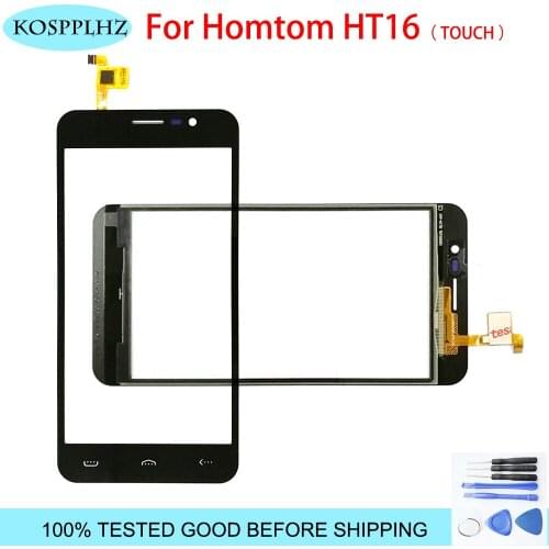 Black 5 inch front outer glass For homtom ht16 Touch Screen Touch Panel Lens Replacement ht 16 + Tools