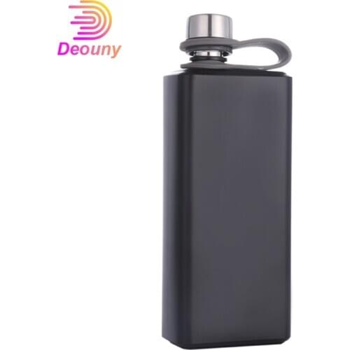 DEOUNY New 7/9OZ New Portable Pocket Mini Alcohol Hip Flasks Black Sanded Hip-Flask Creative Vodka Whisky Bottles Drinkware Gift