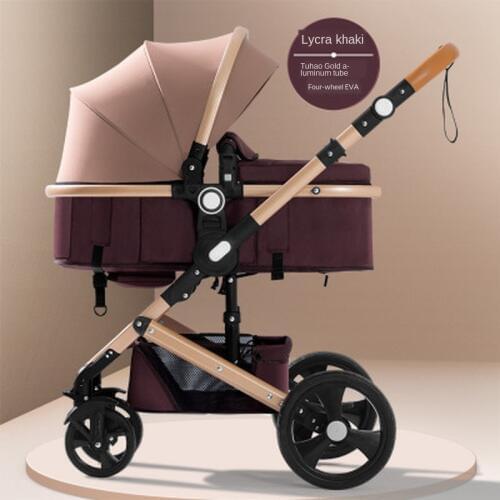 High landscape travel pram baby stroller can sit and folding lightweight two-way shock absorber four wheels infant carriage