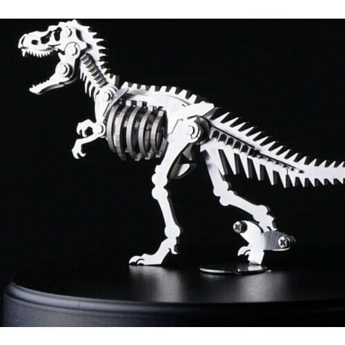 KL-001 3D Metal Puzzle Jigsaw Dinosaur 304 Stainless Steel With Screwdriver Tools Set Assembly Model For Adults 15.5x3.5x7.5CM