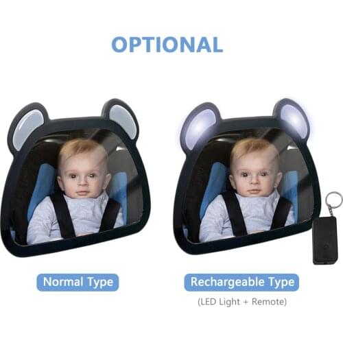 Baby Car Mirror Safety Car Seat Mirror Rear Facing with Clear Cute Cartoon Shape Shatterproof Adjustable Acrylic Backseat Mirror