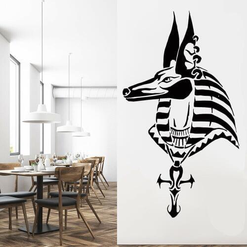 Egyptian God Wall Sticker for Living Room Anubis Egypt Mythology Vinyl Art Bedroom Tattoo Decals Wallpaper Home Decorations P118