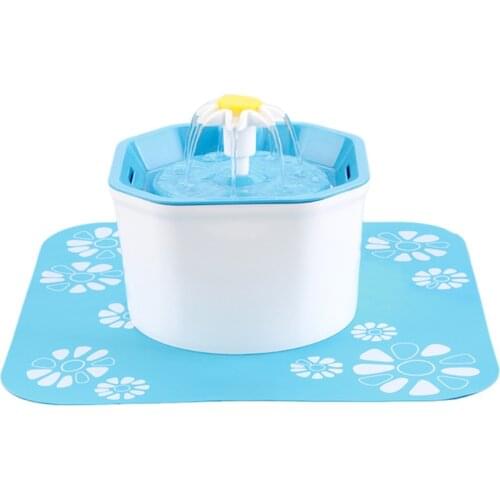 Cat Water Fountain, Dog Water Dispenser, Ultra-Quiet Automatic Cat Drinking Fountains with 1 Mat for Cats Small Dogs