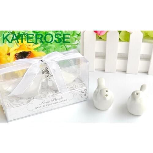 Ceramic Birds Salt And Pepper Shakers in Elegant Gift Box Baby Shower Favors Newborn Baptism Gift For Guest
