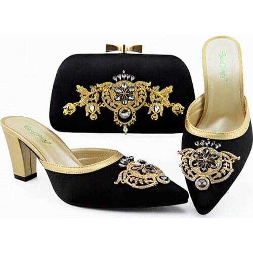 African Royal Party Shoes and Bags To Match Shoes with Bag Set Italian Women Wedding Shoes and Bag Set