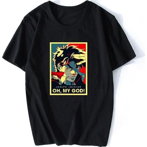 Summer Style Cool Shirts Jojos Bizarre Adventure Vintage Joestar Joseph T-Shirt Men Cotton Shirts Streetwear Tees Harajuku