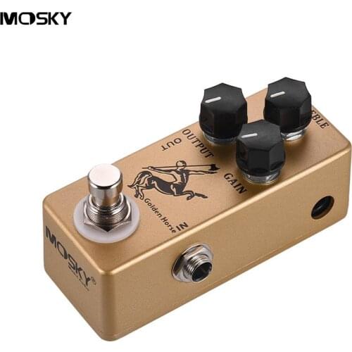 MOSKY Golden Horse Overdrive Guitar Effect Pedal 3 Functional Knobs Pedals Guitar Accessories Fuzz Pedal Reverb Support