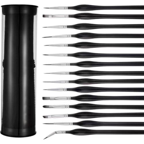 Detail Paint Brush Set, 15pcs Fine Detail Paint Brush Miniature Painting Brushes Kit Artist Paints Brush Set for Acrylic, Waterc