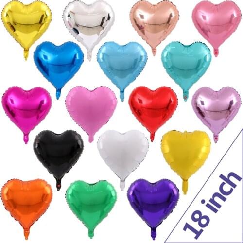 10pcs 5/10/18 Inch Helium Inflatable Ball Heart-shaped Wedding Party Aluminum Foil Birthday Balloon Room Decoration