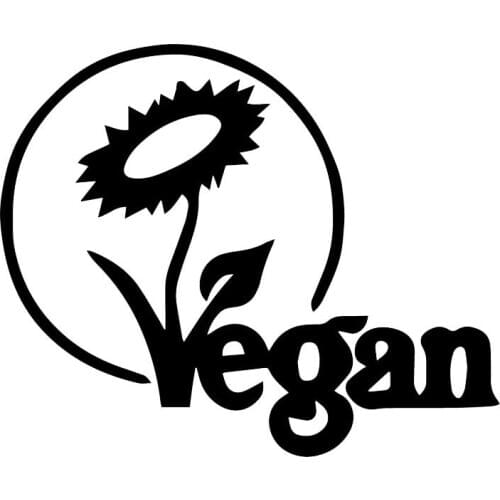 Car Stickers Vegan Personality PVC Car Decoration Accessories Stickers Creative Waterproof Sunscreen Black/white,17cm*14cm