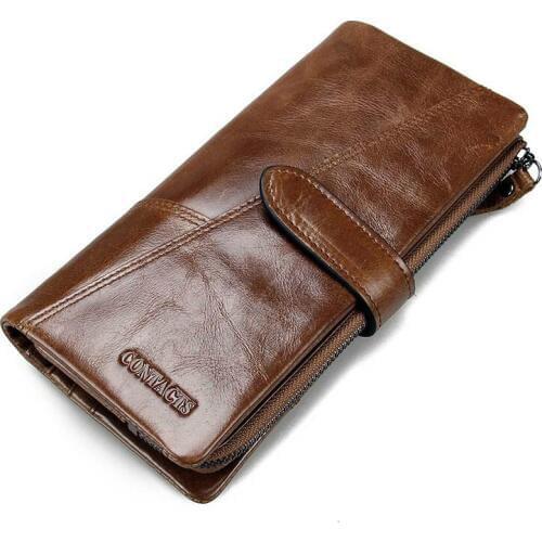 New luxury Card Holder Men Wallets Business Leather Long Design Quality Fashion Casual Men Purse Zipper Multi-function Wallets