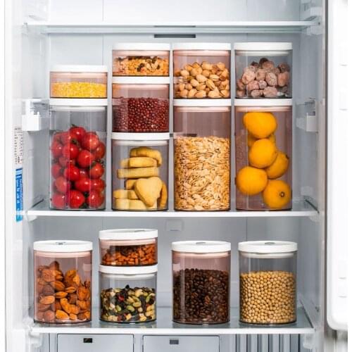 Plastic bottle grain dried goods transparent snack with lid plastic container Sealed can storage box food storage jar