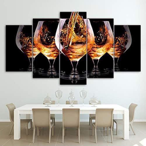 Full Square round 5D Diy Diamond Painting Still life Red wine cup 5pcs/set Diamond Embroidery Cross Stitch Mosaic stickerZP-2752