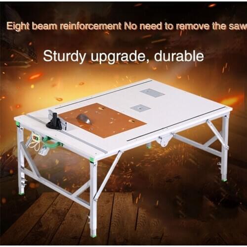 Portable multifunction woodworking electric table saw small saw table decoration DIY folding table wood push wood