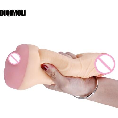 Realistic Big Penis Soft Dildo Huge Dick Erotic Phallus Reusable Penis Enlargers Pussy Cup Dildos Three Uses Sex Toys Unisex