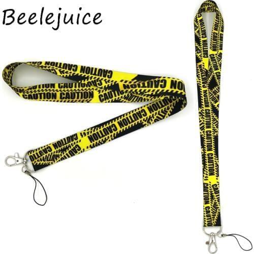 24pcs Caution Mobile phone lanyard For keys ID Card Pass Gym USB badge holder DIY Hang Rope Tags Strap Neck Lanyards