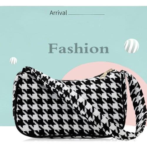 Luxury Women Bags Summer Minimalist Baguette Bag Canvas Ladys Single Shoulder Bag Women Mini Handbags And Purse Brand Pattern