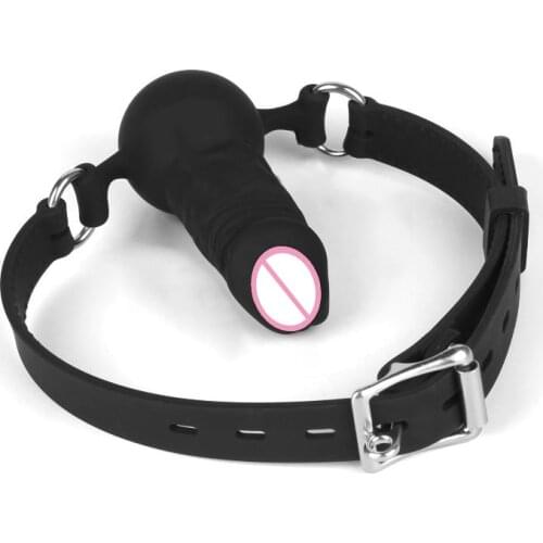 Mouth Ball Sex Toy Wearable Simulation Penis Cock Blow Job Couple Cosplay Erotic Silicone Sex Supplies for Women Men EK-New