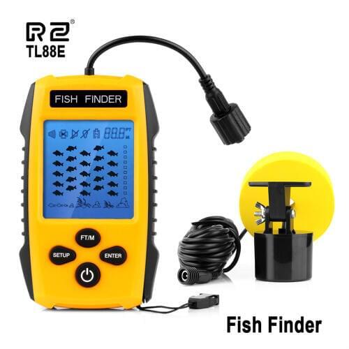 RZ Fish Finder Portable 100M Portable Sonar Lure Echo Sounder Fishing Finder Transducer Detector Sounder Fish Finder Outdoor