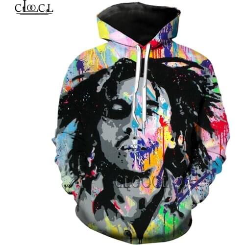 HX Fashion Men Women Casual Singer Reggae Creator Bob Marley Hoodies 3D Printed Hooded Pullover Sportswear Tops Drop Shipping