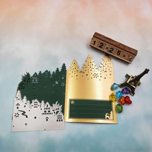 Christmas Tree House Snow Metal Cutting Die Cuts Decorative Embossing Stencil Templates for DIY Scrapbooking Paper Cards Crafts