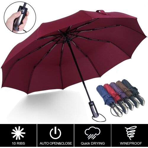 Windproof Double Automatic Folding Umbrella Female Male Ten Bone Car Luxury Large Business Umbrellas Men Women Gift