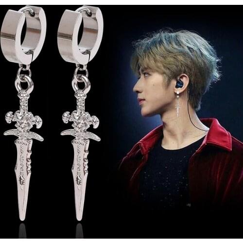 Vintage Dagger Drop Earrings for Women Men Silver Color Small Sword Dangle Women Earrings Fashion Jewelry Xmas Gift
