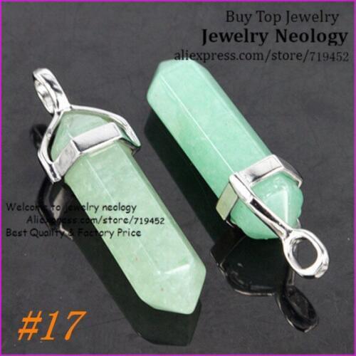 10pcs/lot Nature Green Aventurine Stones Gem Hexagonal Point Reiki Chakra Necklaces Earrings Pendant Beads Druzy Jewelry Pendant