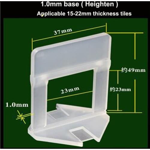 100pcs Environmentally friendly New Material 1.0mm Heighten Tile Leveling Clips/Base Apply To 15-22mm Thickness Tiles