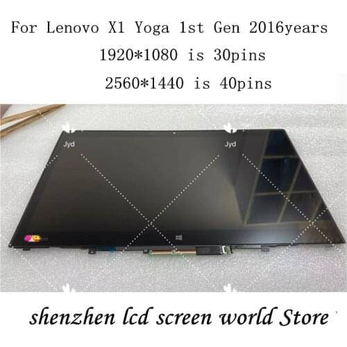 14" 20FQ LCD LED Display Touch Screen Digitizer Assly FRU 01AY702 PN 00UR191 01AY703 00UR190 00UR192 For Lenovo X1 Yoga 1st Gen