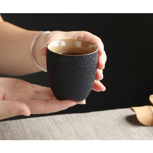 150ml Black crockery ceramic teacup porcelain tea cup household chinese kung fu cup Japanese homeowner water glass wine glass