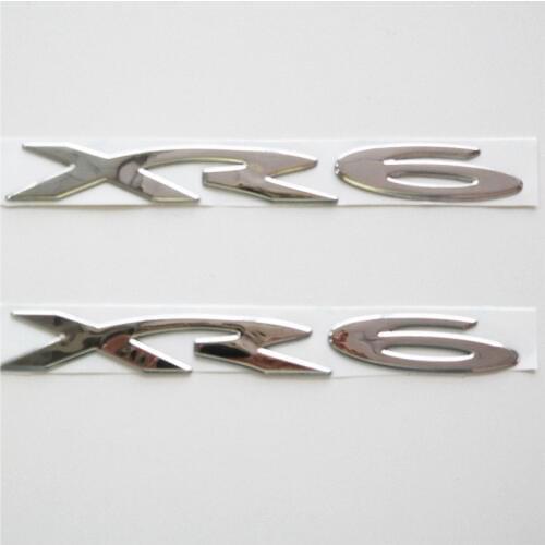 Forten Kingdom 2 Pieces Word XR6 XR 6 Car PVC Chrome 3D Letter Rear Trunk Hood Badge Emblem Custom Nameplates Tailgate Sticker