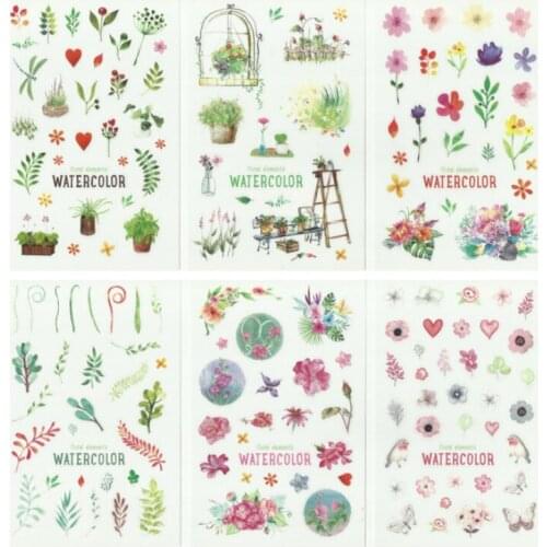 20Packs/lot Flower Plant Decorative Planner Stickers DIY Scrapbooking Phone Index Seal Stickers
