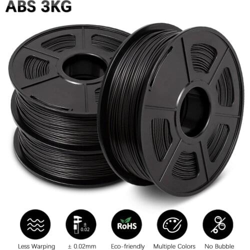 GOHIGH 3 Rolls ABS Filament 3KG Materials 1.75mm For 3D Printer Excellent Impact Strength For Printing
