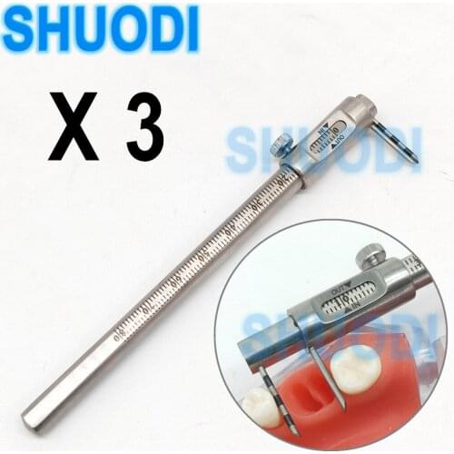3 PCS Dental Implant Sliding Caliper Dental oral teeth Measuring Gauge caliper ruler 0-80mm