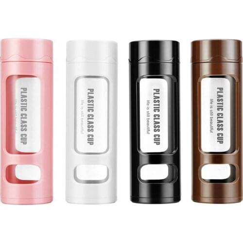 400ml Portable Camping Double Layer Clear Glass Water Bottle with Tea Infuser