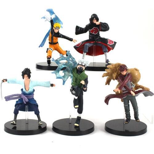 5pcs/set Naruto action figure Naruto Uchiha Sasuke Kakashi Uchiha Itachi Gaara pvc action figure toys