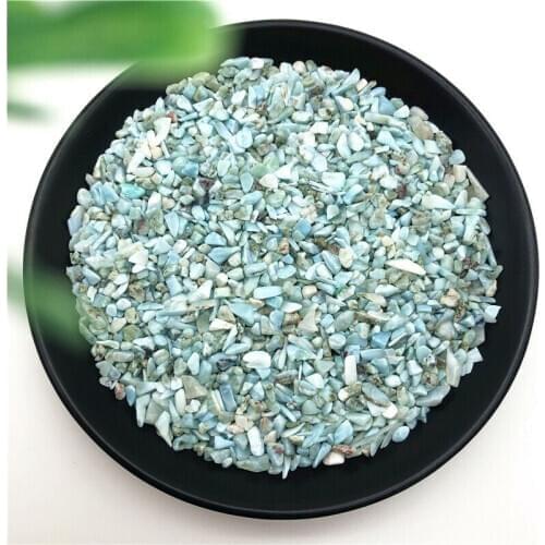 50g 3-5mm Natural Larimar Gravel Polished Rock Crystal Chip Stones Healing Decor Natural Stones and Minerals