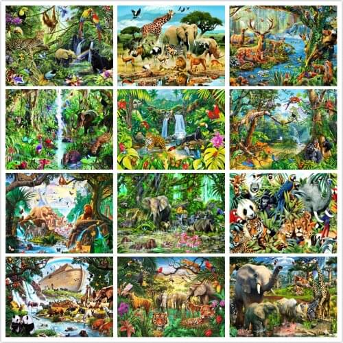 5D DIY Diamond Painting Zoo Diamond Embroidery Animal Cross Stitch Drawing Crafts Set Diamond Mosaic Home Decoration